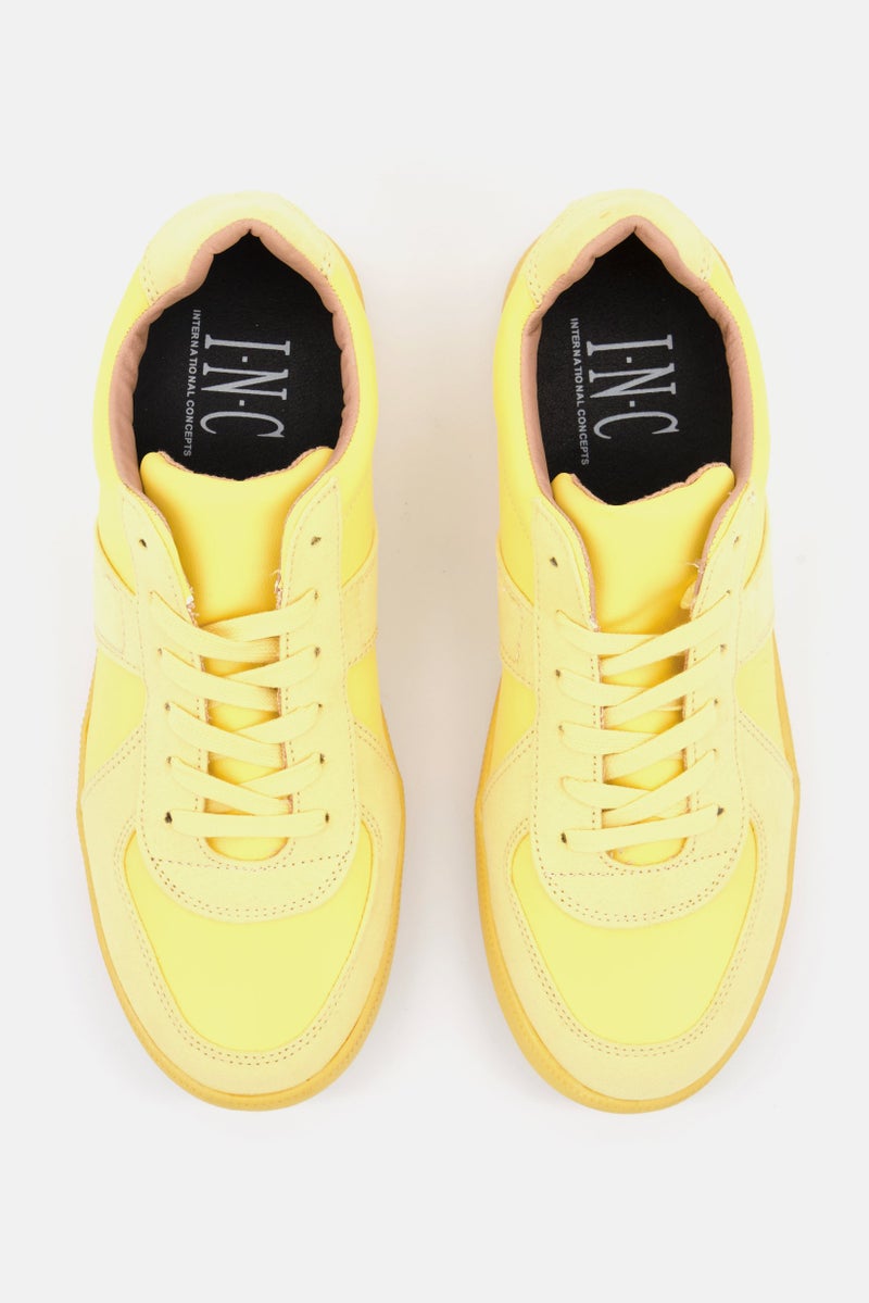 INC Men Harlan Medium Closed Toe Lace Up Casual Shoes, Yellow - Image 4